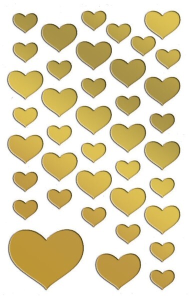 Avery av-53282 folie etiket z-design creative pakje a 2 vel gouden hartjes