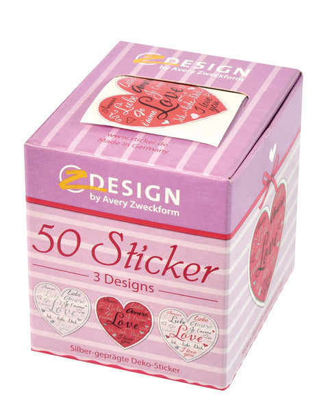 Avery Avery AV-56813 DecosTicker Box Harten 3 Designs