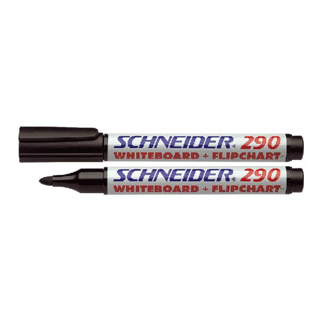 Schneider whiteboard flipchart marker 290 rond zwart 10st.