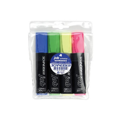 Schneider tekstmarker etui a 4 stuks assorti