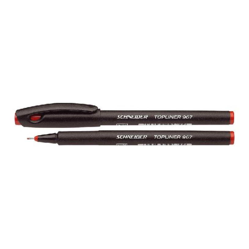 Schneider fineliner - topliner 967 - lijnbreedte 0,4 mm - rood - doos a 10 stuks - s-9672