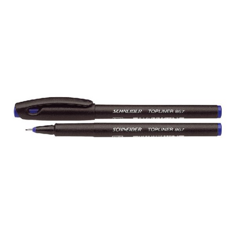 Schneider fineliner - topliner 967 - lijnbreedte 0,4 mm - blauw - doos a 10 stuks - s-9673