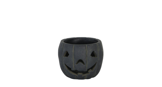 Planter pumpkin cement ø12x9.5cm - black