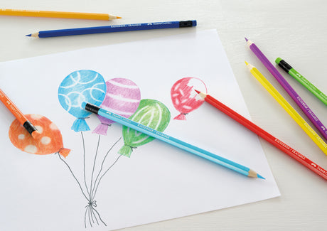 Faber-castell kleurpotloden - met gum - uitgumbaar - 12 stuks - fc-116612