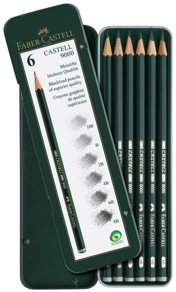 Faber Castell Faber Castell FC-119063 Pencil 9000 Bliktui A 6 pezzi