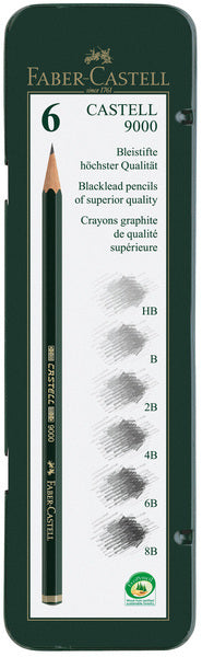 Faber Castell Faber Castell FC-119063 Pencil 9000 Bliktui A 6 pezzi