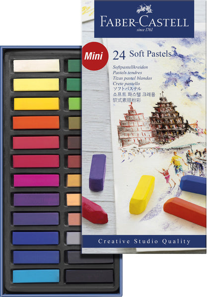 Faber castell fc-128224 pastelkrijt halve lengte etui à 24 stuks