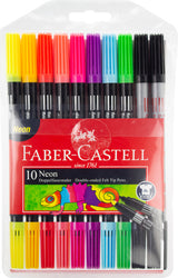 Faber Castell FC-151109 Felt-Tip Pens Duo Neon Colors in Penny 10 Pieces