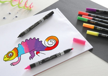 Faber-castell viltstiften - dubbele punt - 10 stuks - neon kleuren - fc-151109