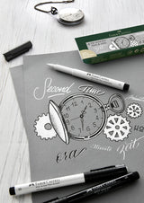 Faber Castell FC-167151 Penna da disegno Faber-Castell Set Pitt Artist Pen in bianco e nero