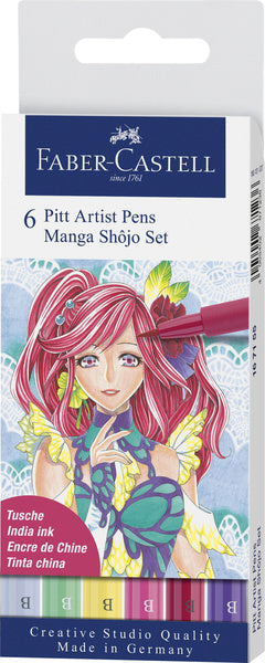 Faber Castell Faber Castell FC-167155 Sign Marker Faber-Castell Pitt Artist Pen Manga 6-stycken Enui Shôjo