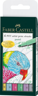 Faber Castell FC-167163 Sign Marker Faber-Castell Pitt Artist Pen Brush Case A 6 Pastell