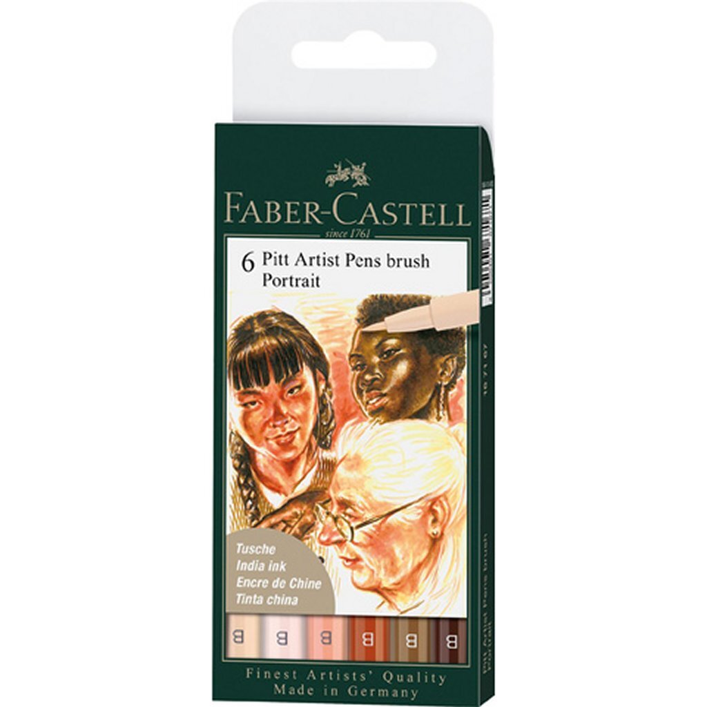 Faber Castell FC-167167 Pitt Artist Pens Brush Portrét 6 kusů