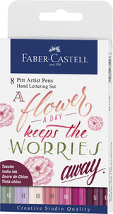 Faber-castell tekenstift - pitt artist pen - handlettering set - a flower - 8-delig - fc-267124