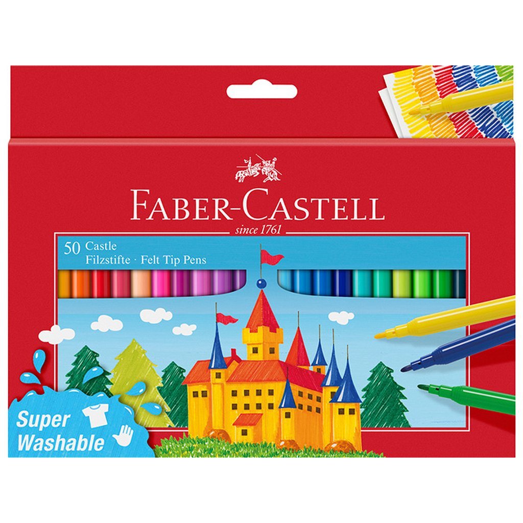 Faber-castell viltstiften - 50 stuks - uitwasbaar - fc-554204