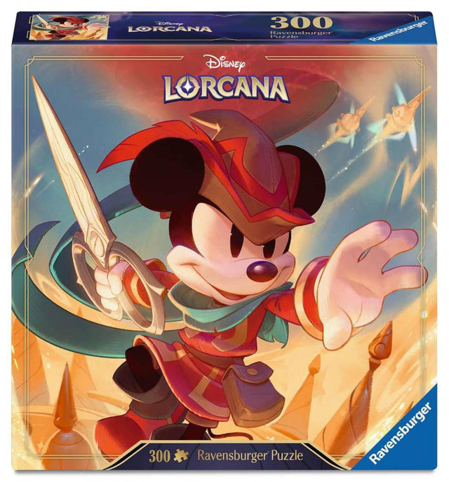 Ravensburger puzzel disney lorcana mickey mouse - brave little tailor - 300 stukjes, vierkante doos