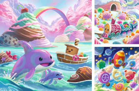 Ravensburger puzzelset candy coastline - 3 puzzels van 49 stukjes