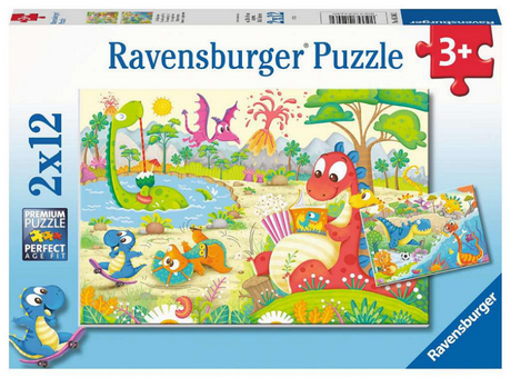 Ravensburger puzzel lievelingsdino's - twee puzzels - 12 stukjes - kinderpuzzel