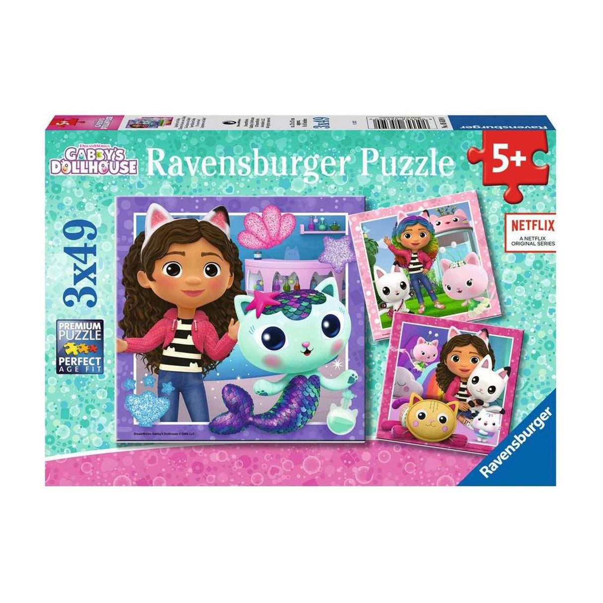 Ravensburger puzzel gabby's dollhouse - legpuzzel - 3x49 stukjes