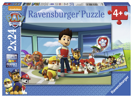Ravensburger paw patrol hulpvaardige speurneuzen - kinderpuzzel 2 x 24 stukjes - vanaf 4+