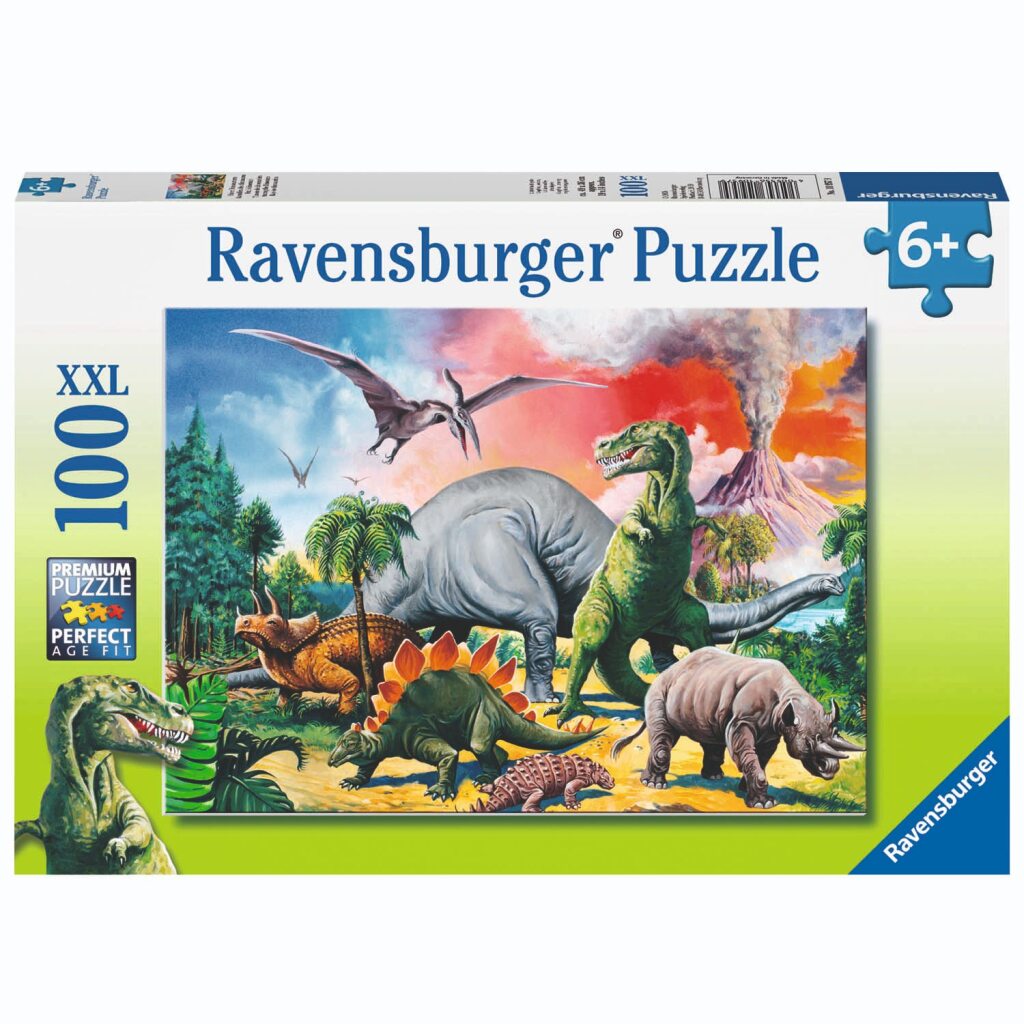 Ravensburger -puslespil mellem Dinos 100 XXL -stykker