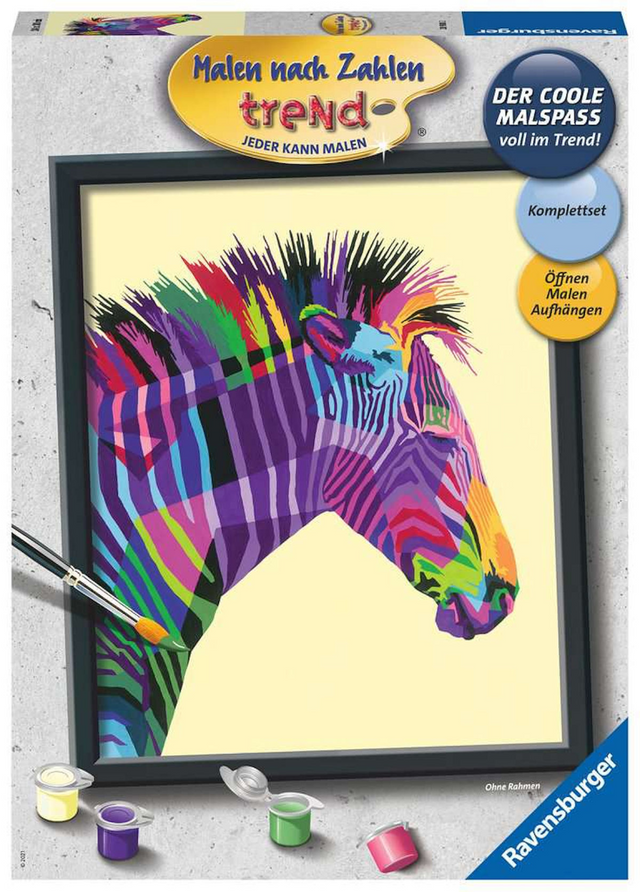 Ravensburger schilderen op nummer serie c trend bonte zebra