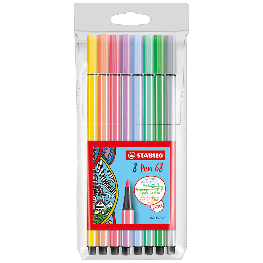 Stabilo Pen 68 Pastel Felt -tip Flow, 8st.