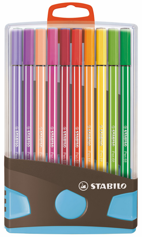 Stabilo pen 68 colorparade antraciet lichtblauw