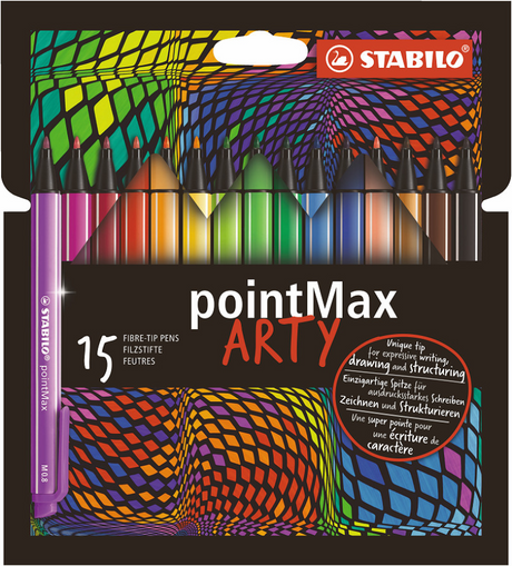Stabilo pointmax - hardtip fineliner - arty - set 15 stuks