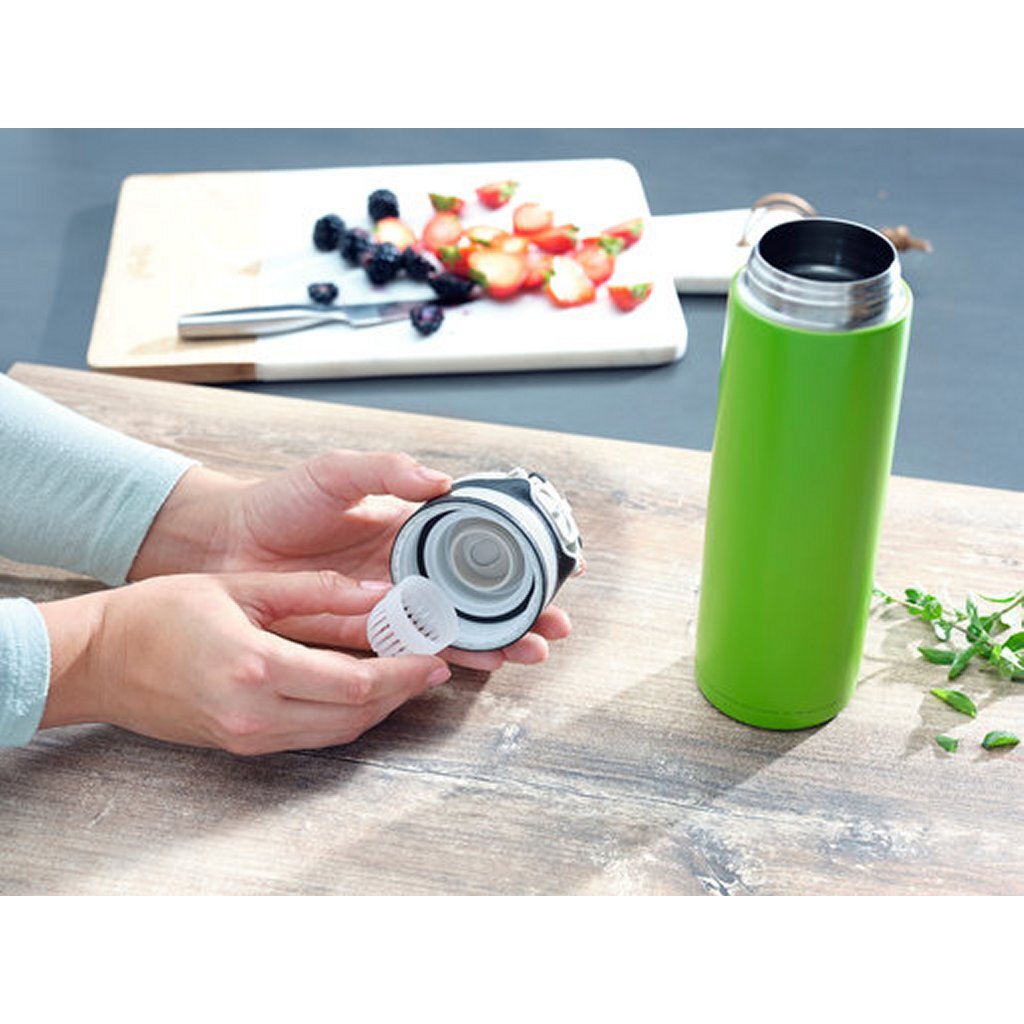 Leifheit thermosbeker flip - 600 ml - rvs - groen