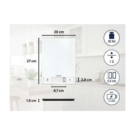 Leifheit soehnle keukenweegschaal page profi 300 - digitaal - 1 gram nauwkeurig - tot 20 kg - wit