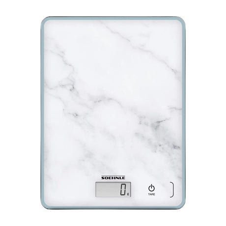 Soehnle keukenweegschaal compact 300 - digitaal - 1 gram nauwkeurig - tot 5 kg - marmerlook - wit