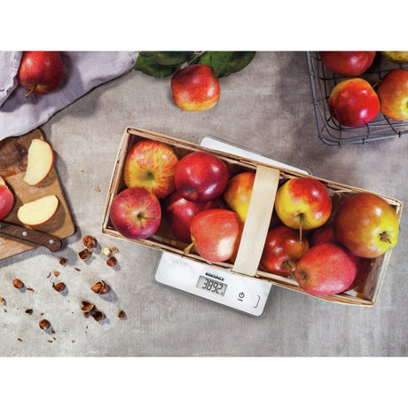Soehnle keukenweegschaal compact 300 - digitaal - 1 gram nauwkeurig - tot 5 kg - marmerlook - wit