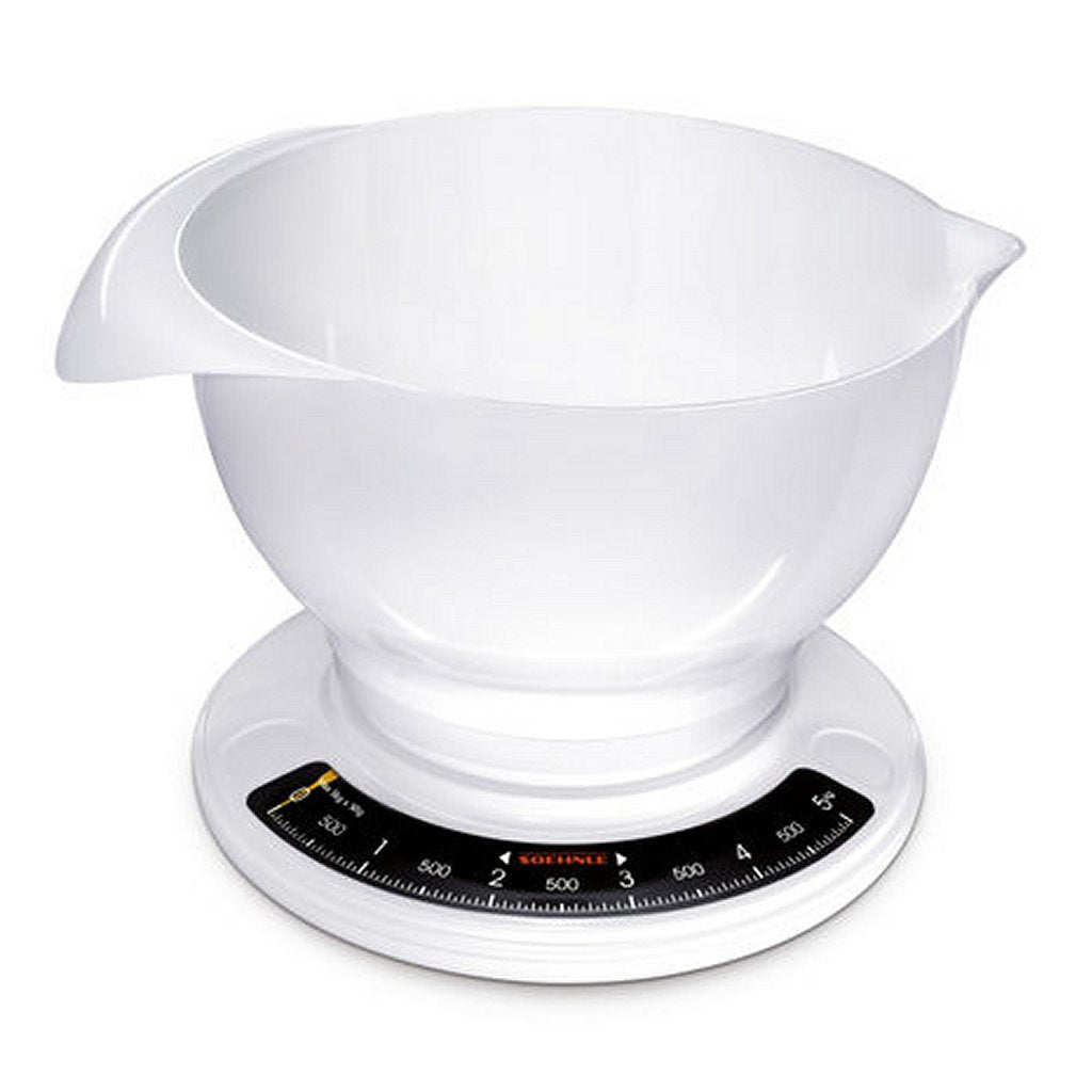 Soehnle 65054 Culina Pro Analog Kitchen Scale avec bol à mélanger 2,5 L blanc