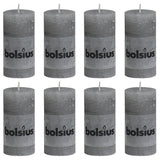 Bolsius Bolsius Rustic Candles 8 St 100x50 mm lysegrå