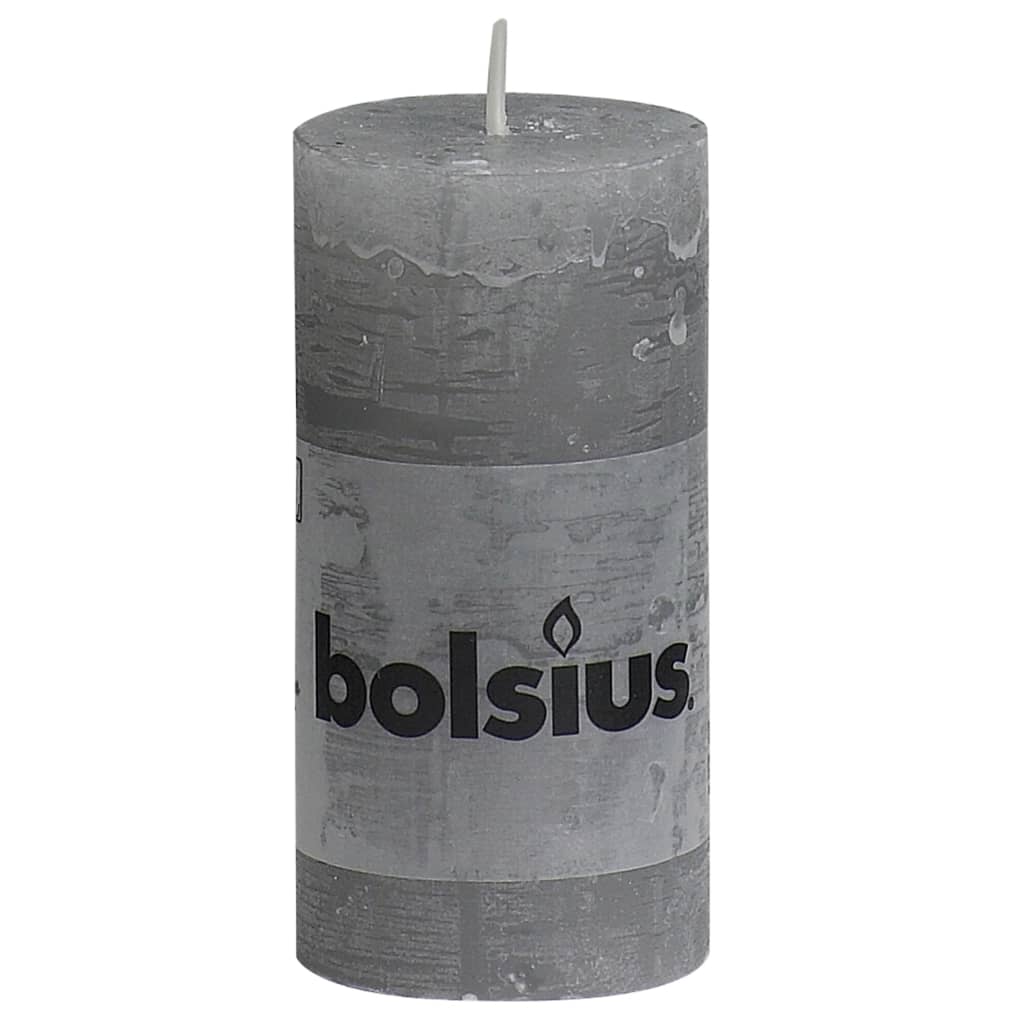 Bolsius Bolsius Rustic Candles 8 St 100x50 mm lysegrå