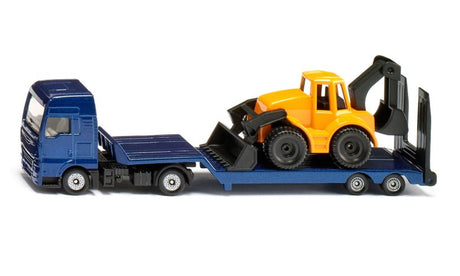 Siku 1761, man vrachtwagen speelgoed met graafmachine, schaal 1:87, metaal kunststof
