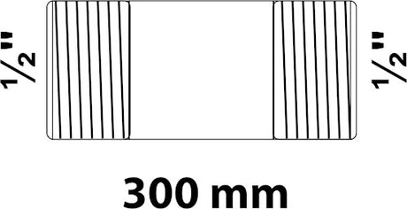 Kirchhoff smeedijzeren pijpnippel, verzinkt, 1 2 x 300 mm, (23) - 989822555
