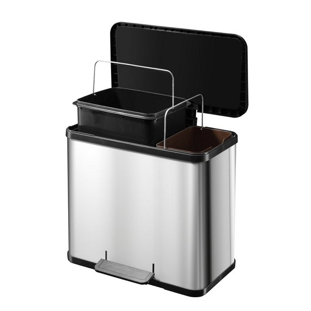 HAILO HAILO 0630-200 Öko Duo Plus Ledal Bucket 17 + 9L en acier inoxydable noir