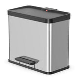 Hailo 0633-200 Öko Trio Plus L Pedal Bin 3x9L de acero inoxidable Negro