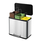 Hailo 0633-220 öko trio plus l pedaalemmer 3x9l zilver zwart