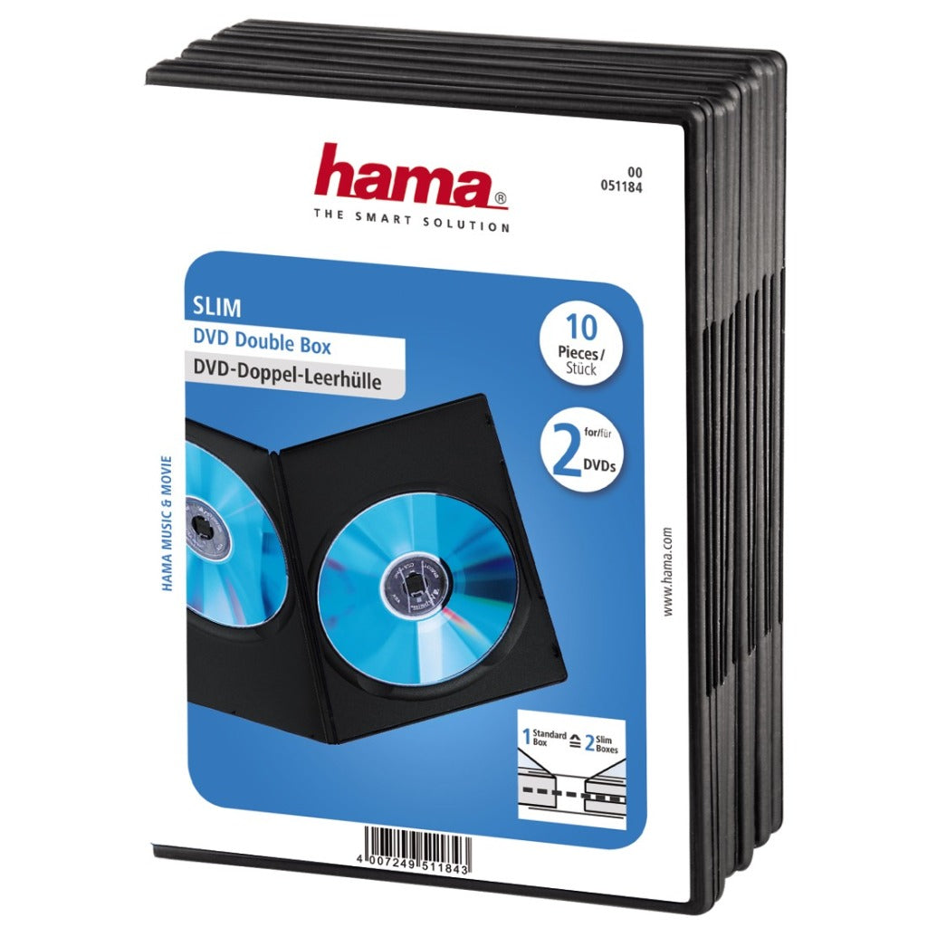 Hama DVD Slam Box Duebel schwaarz 10 Stécker