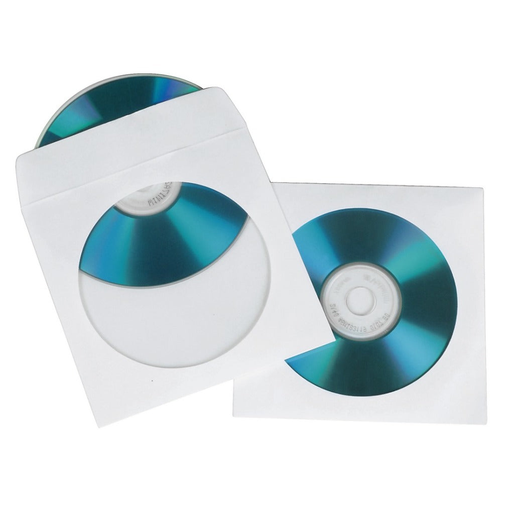 Hama CD DVD Protection mangas papel blanco 100 piezas