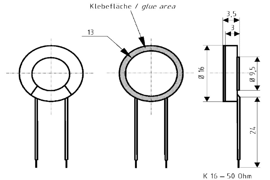 Visaton Visaton VS-K16 Miniaturlautsprecher 16 mm 50 Ohm