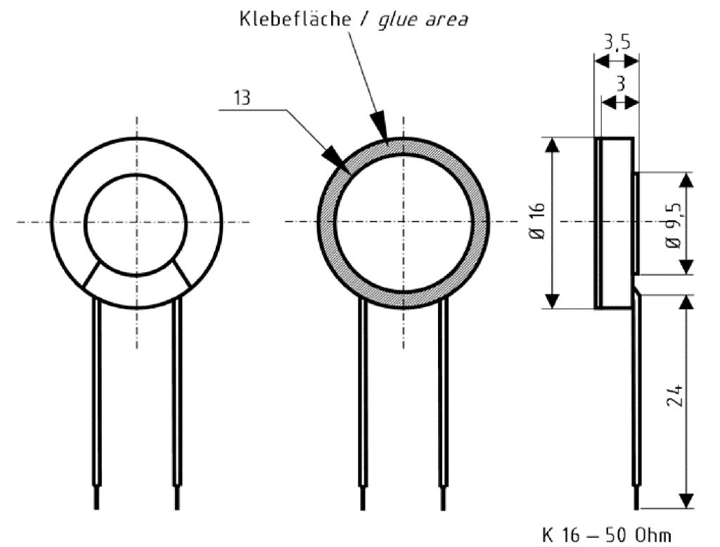 Visaton Visaton VS-K16 Miniaturlautsprecher 16 mm 50 Ohm