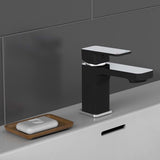 Schütte Schütte Washbasin je mešal Madasgaskar Chrome -Colored in Matte Black