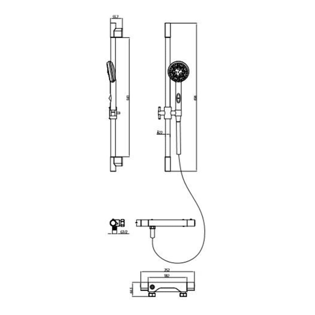 Schütte schütte tuš tolpa set aqua 2 shrani krom -obarvana