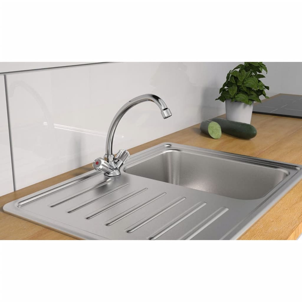 Schütte Schütte Washbasin je pomešal dve -buttoni briljantni krom -obarvani