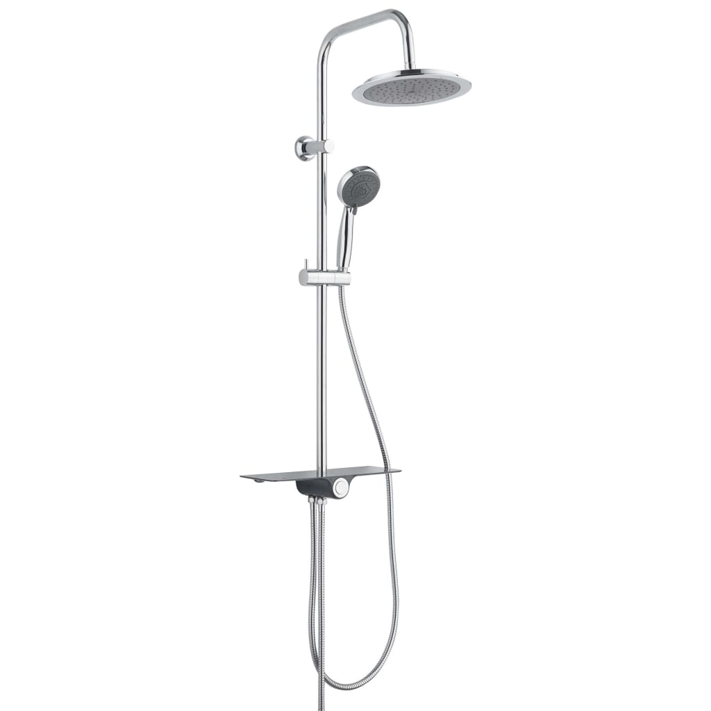 Schütte schütte et douche de pluie avec plateau aquastar anthracite chromé de couleur chromée