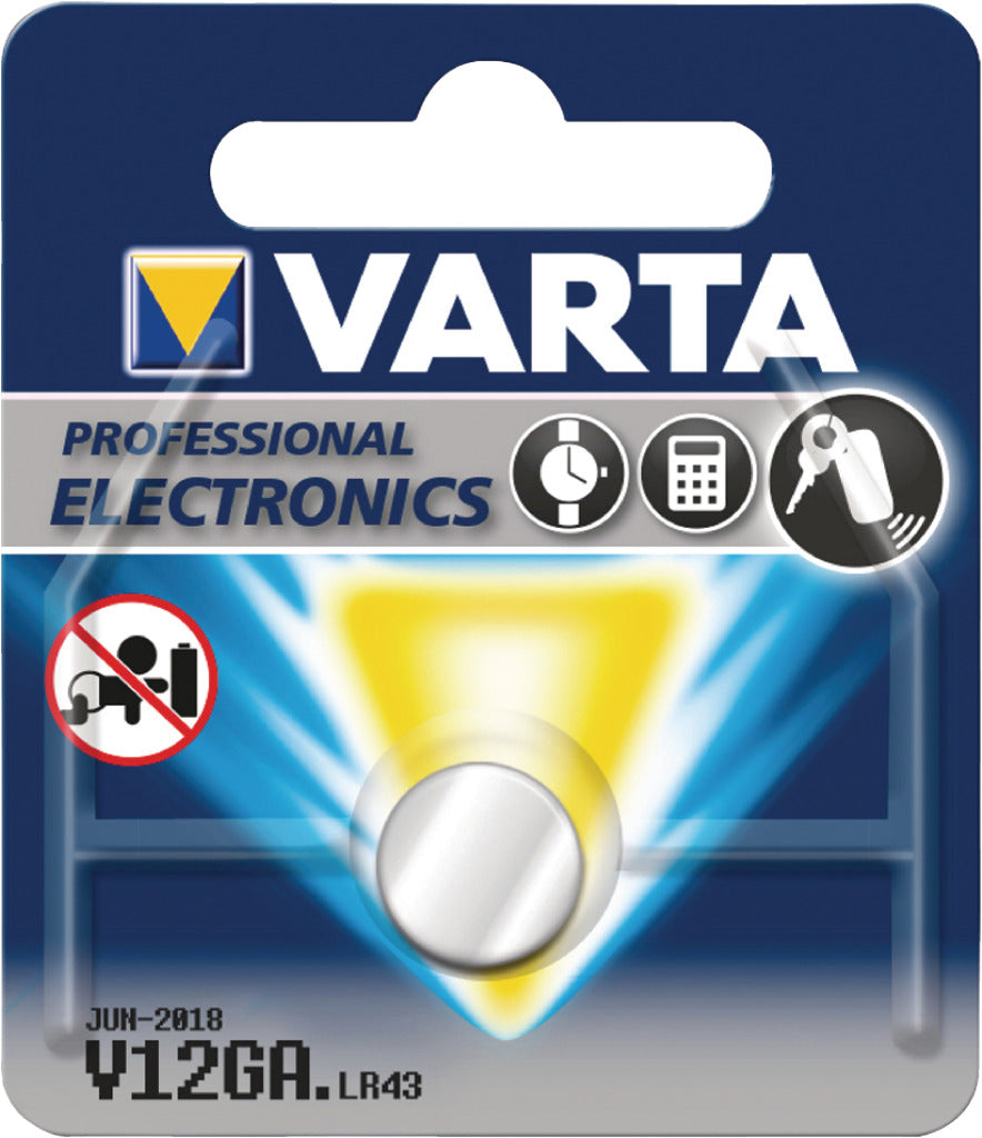 Varta knoopcel batterij dun v12ga lr43